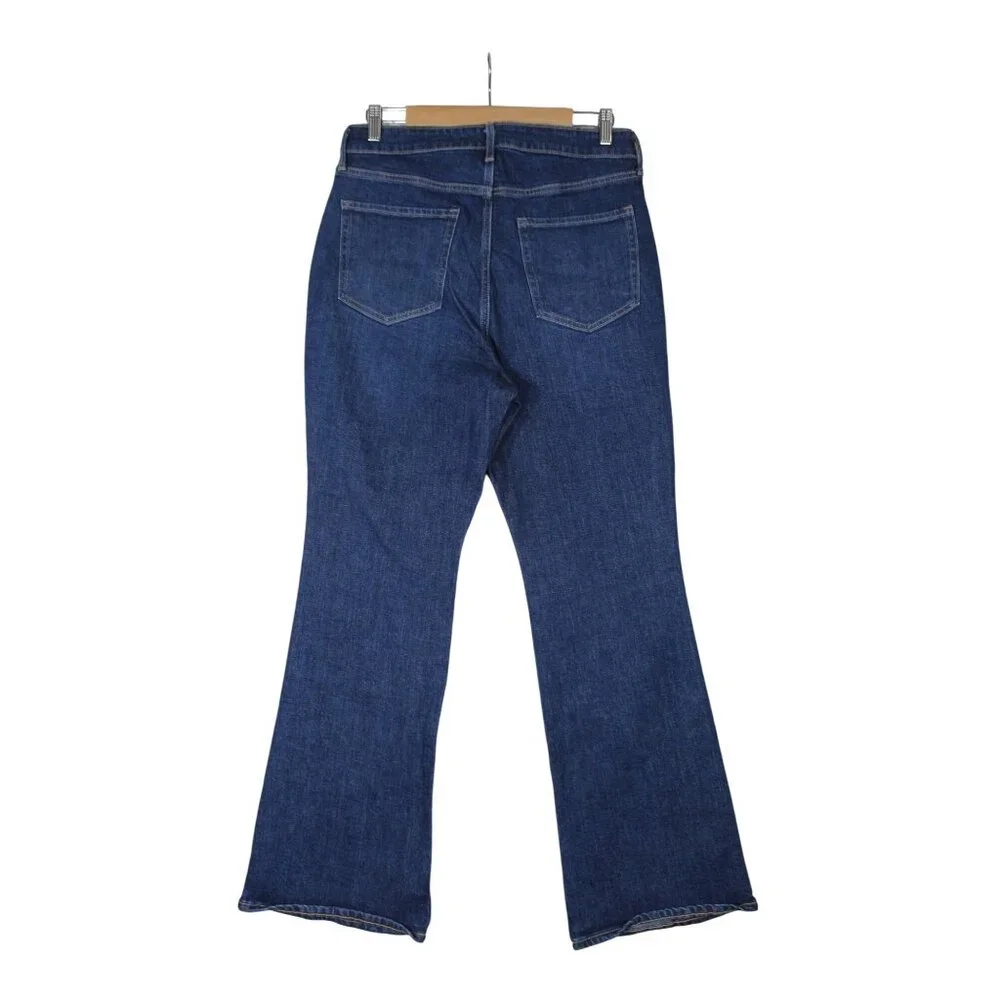 Old Navy women's extra high rise‎ secret slim pockets flare dark wash jeans 12